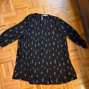 Zara Black Floral Blouse